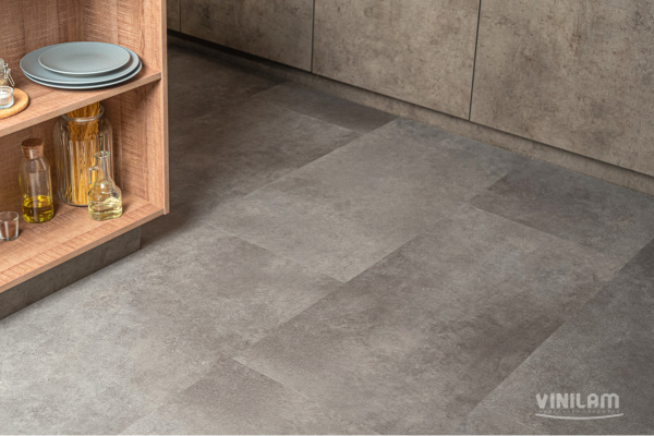 Кварцвиниловая плитка CERAMO VINILAM XXL STONE GLUE Цемент Стальной 71610